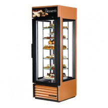 True G4SM-23-RGS~TSL01 Copper Four Sided Glass Door Refrigerator Merchandiser with (6) Revolving Shelves 27-1/2&quot;