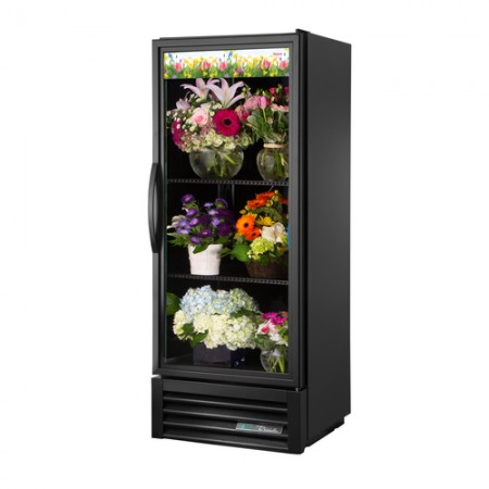 True GDM-12FC-HC~TSL01 Black One-Section Glass Door Floral Merchandiser 27-1/2"