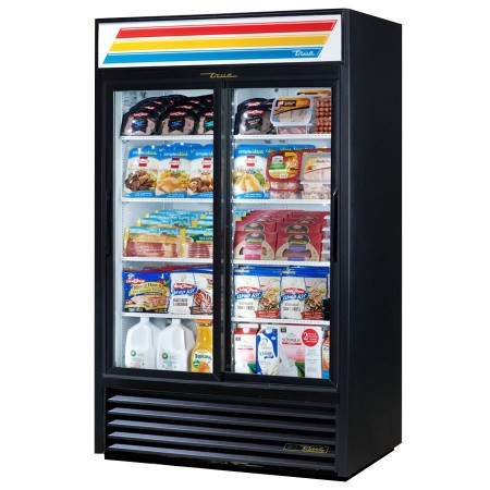 True GDM-41-HC-LD  2-Section Glass Sliding Door Refrigerated Merchandiser 47"