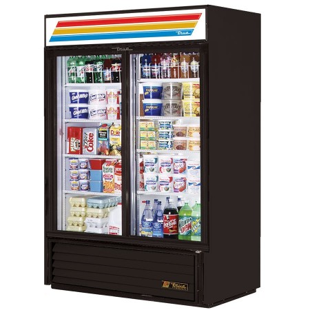 True GDM-47-HC-LD  2-Section Sliding Glass Door Refrigerated Merchandiser 54"