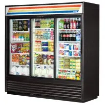 True GDM-69-HC-LD 3-Section Sliding Glass Door Refrigerated Merchandiser 78&quot;