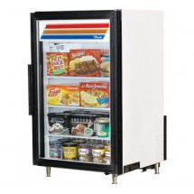 True GDM-07F-HC~TSL01 White Countertop Swing Glass Door Merchandiser Freezer 24-1/8
