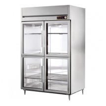 True STA2H-4HG Reach In 2-Section Glass Half Door Heated Cabinet 52-5/8&quot;