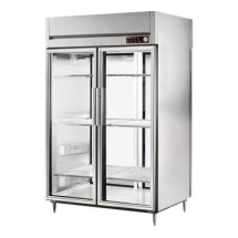 True STA2HPT-2G-2S 2-Section Pass-Thru Glass Front / Solid Back Heated Cabinet 52 5/8&quot;