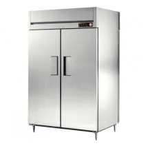 True STR2HPT-2S-2S 2-Section Pass-Thru Solid Front / Solid Back Door Stainless Steel Heated Cabinet 52 5/8&quot;