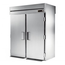 True STR2HRT-2S-2S Roll Thru 2-Section Solid Door Stainless Steel Heated Cabinet 68&quot;
