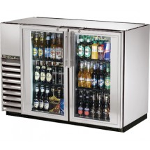 True TBB-24GAL-48G-S-HC-LD Stainless Steel 2 Glass Door Back Bar Cooler with  LED Lighting 48&quot;