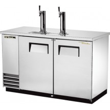 True TDD-2-S-HC Two Keg Stainless Steel Direct Draw Kegerator Beer Dispenser with Two Taps 59&quot;