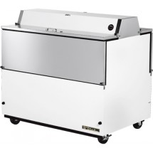 True TMC-49-DS-HC 2-Sided Milk Cooler with White / Stainless Exterior and  Alumni Interior 49&quot;
