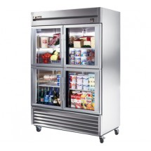 True TS-49G-4-HC~FGD01 Two Section Reach In Glass Door Refrigerator 54&quot;
