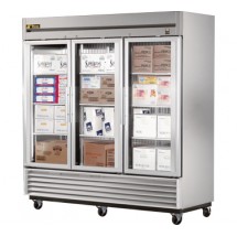True TS-72FG-HC~FGD01 Reach-In Three-Section Glass Door Stainless Steel Freezer 78&quot;