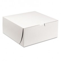 Tuck-Top Bakery Boxes, 9w x 9d x 4h, White, 200/Carton