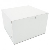 Tuck-Top Bakery Boxes, Paperboard, White, 8 x 8 x 5