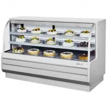 Turbo Air TCGB-72-W(B)-N Curved Glass Refrigerated Bakery Display Case 72&quot;