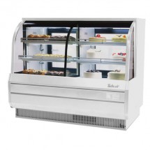Turbo Air TCGB-72CO-W(B)-N Curved Glass Dual Dry / Refrigerated Bakery Display Case 72&quot;W