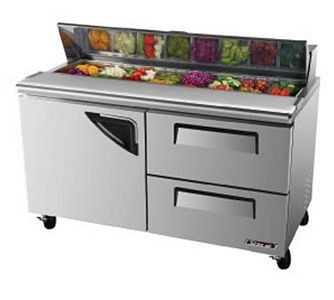 Turbo Air TST-60SD-D2 1 Door 2 Drawer Refrigerated Sandwich Prep Table 60