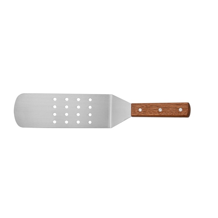 CAC China TNRW-PF83 Perforated Turner with Wood Handle 8-1/4"