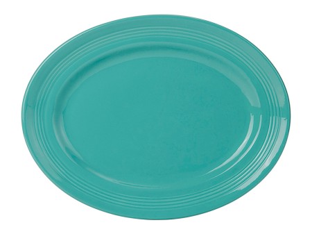 Tuxton CIH-136 Island Blue Concentrix  Oval Platter 13-3/4" x 10-1/2" - 6 pcs