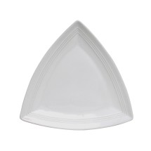 Tuxton CWZ-1248 White Concentrix China Triangle Plate 12-1/2&quot; - 6 pcs