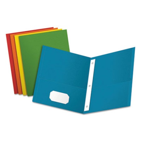 Twin-Pocket Folders with 3 Fasteners, Letter, 1/2