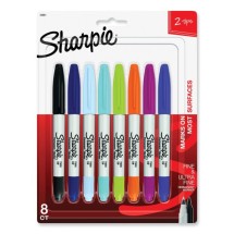 Sharpie Twin-Tip Permanent Marker, Fine/Extra-Fine Bullet Tip, Assorted Colors, 8/Set