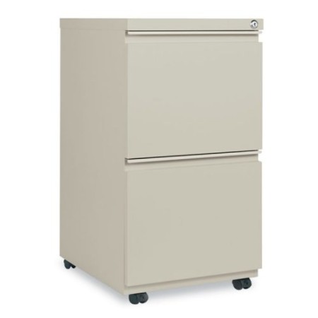 Two-Drawer Metal Pedestal File with Full-Length Pull, 14.96w x 19.29d x 27.75h, Putty
