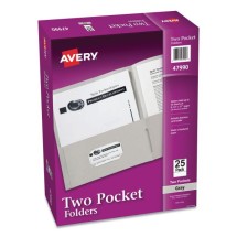 Two-Pocket Folder, 40-Sheet Capacity, Gray, 25/Box