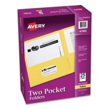 Two-Pocket Folder, 40-Sheet Capacity, Yellow, 25/Box