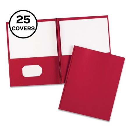 Two-Pocket Folder, Prong Fastener, Letter, 1/2