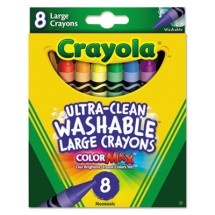Crayola Crayola Ultra-Clean Washable Crayons, Large, 8 Colors/Box