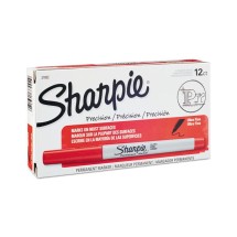 Sharpie Ultra Fine Tip Permanent Marker, Extra-Fine Needle Tip, Red, 12/Pack