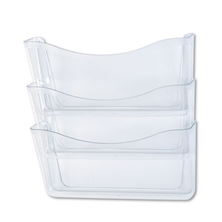 Unbreakable Three Pocket Wall File Set, Letter, Clear