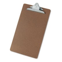 Universal Hardboard Clipboard, 1&quot; Capacity, Holds 8 1/2&quot; x 14&quot;, Brown