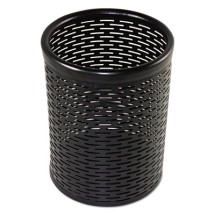 Urban Collection Punched Black Metal Pencil Cup, 3 1/2 " x 4 1/2"