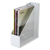 Urban Collection Punched Metal Magazine File, 3 1/2 x 10 x 11 1/2, White
