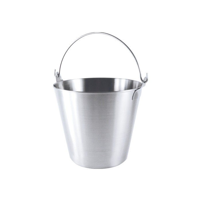 CAC China SUPL-13 Stainless Steel Utility Pail with Wire Handle 13 Qt.