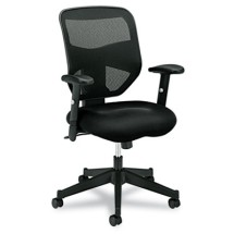VL531 Mesh High-Back Task Chair with Adjustable Arms, Supports up to 250 lbs., Black Seat/Black Back, Black Base