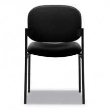 HON VL606 Black Leather Armless Stacking Guest Chair