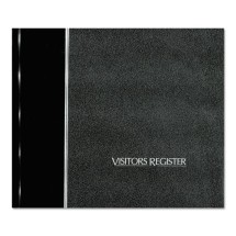 Visitor Register Book, Black Hardcover, 128 Pages, 8 1/2 x 9 7/8