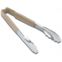 Vollrath 4780960 Jacob's Pride Stainless Steel Scalloped Tongs with Tan Coated Kool-Touch Handle 9-1/2&quot;