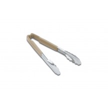 Vollrath 4781260 Jacob's Pride Stainless Steel Scalloped Tongs with Tan Coated Kool-Touch Handle 12&quot;