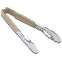 Vollrath 4781660 Jacob's Pride Stainless Steel Scalloped Tongs with Tan Coated Kool Touch Handle 16&quot;