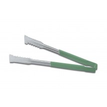 Vollrath 4791270 Jacob's Pride Stainless Steel VersaGrip Tongs with Green Coated Kool-Touch Handle 12&quot;