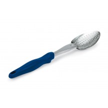 Vollrath 6414230 Jacob&apos;s Pride Heavy-Duty Perforated Basting Spoon with Blue Ergo Grip Handle 13-13/16&quot;