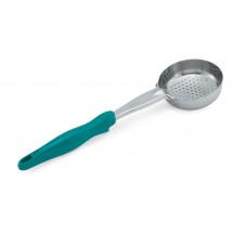 Vollrath 6432655 Teal Perforated Round Spoodle Portion Spoon 6 oz.