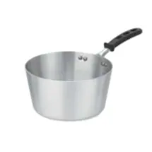 Vollrath 68303 Wear-Ever Natural Finish Tapered Sauce Pan with TriVent Silicone Handle 3.75 Qt.