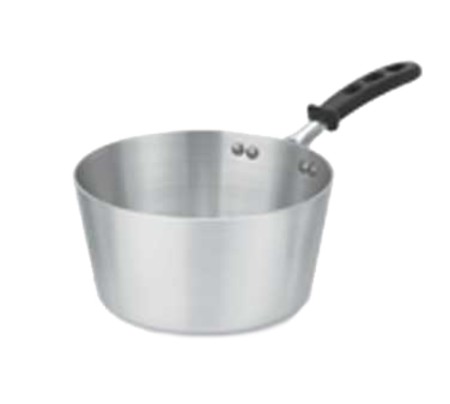 Vollrath 68305 Wear-Ever Natural Finish Tapered Sauce Pan with TriVent Silicone Handle 5.5 Qt.