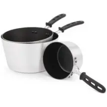 Vollrath 69308 Wear-Ever Tapered Sauce Pan with SteelCoat x3 Non-Stick Interior and TriVent Silicone Handle 8.5 Qt.