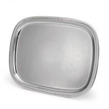 Vollrath 82371 Elegant Reflections Silver Plated Stainless Steel Oblong Catering Tray 23-1/2&quot; x 18-1/2&quot;