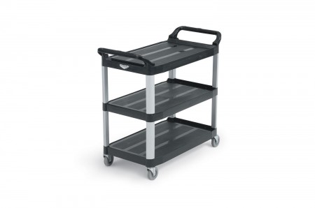 Vollrath 97007 Black Multi-Purpose Utility Cart with Three Shelves